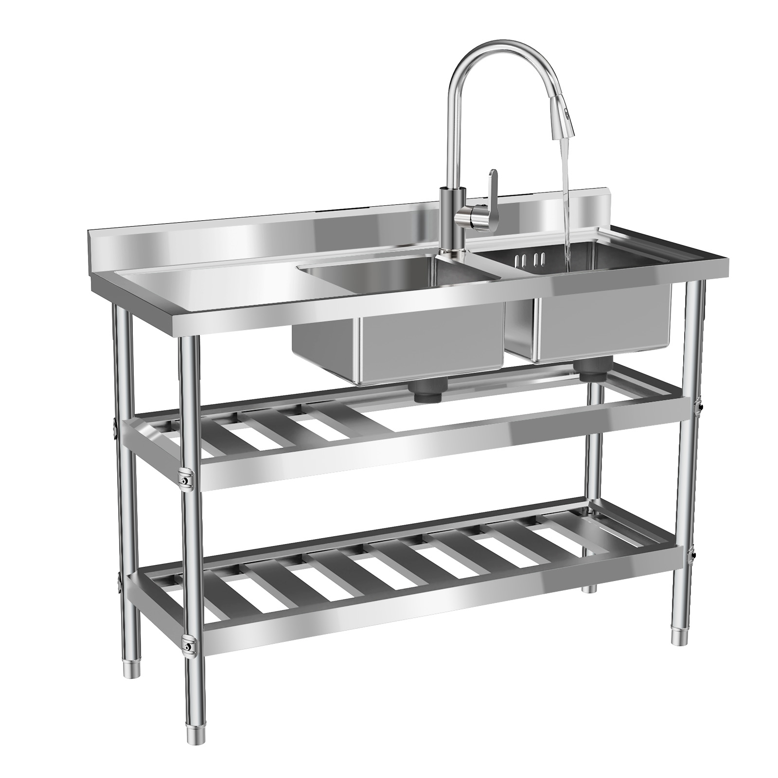 Commercial Kitchen Prep Table With Storage - Wastafel Restoran Komersial, Wastafel Dapur Stainless
