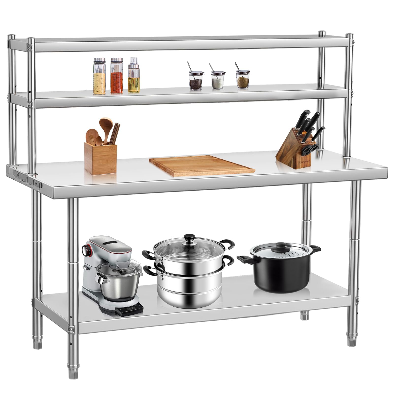 Commercial Kitchen Prep Table With Storage - Meja Kerja Stainless Steel Heavy Duty