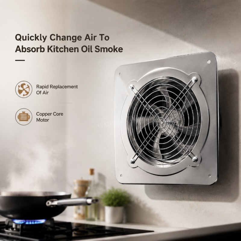 Commercial Kitchen Exhaust Fan - Ventilator Dapur Baja Tahan Karat 6''8'',