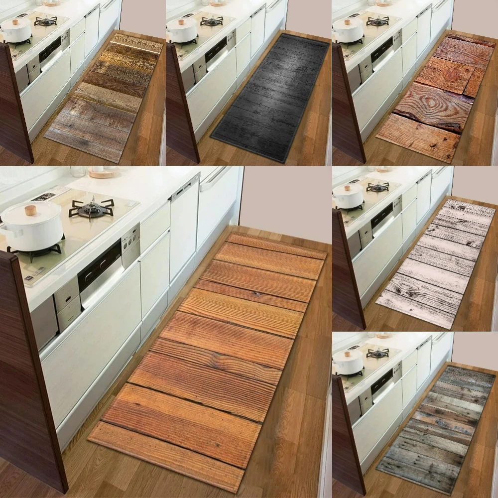 Commercial Kitchen Mats Anti Fatigue - Karpet Stylerunner Retro Efek Serat Kayu