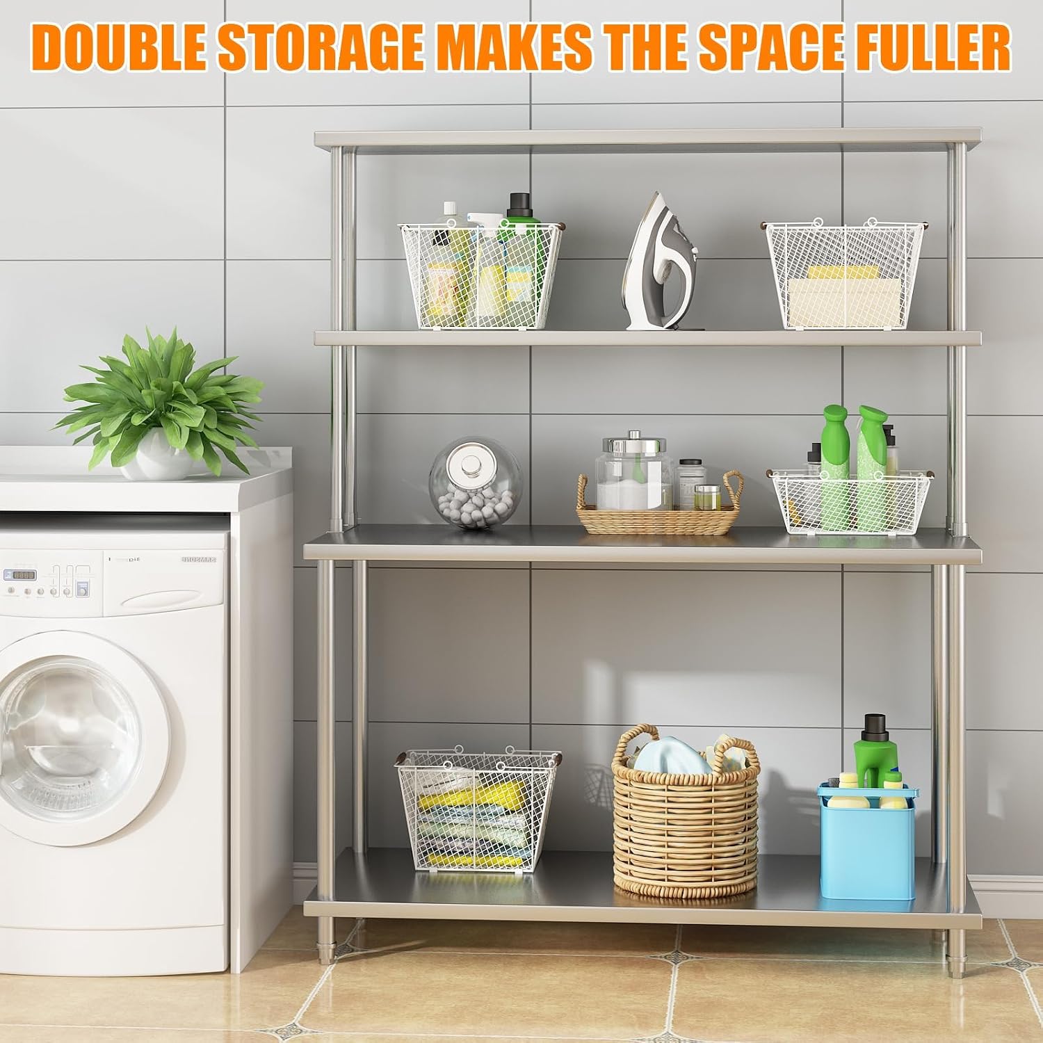 Rak Penyimpanan Dua Tingkat da - Commercial Kitchen Prep Table With Storage ulasan dan harga