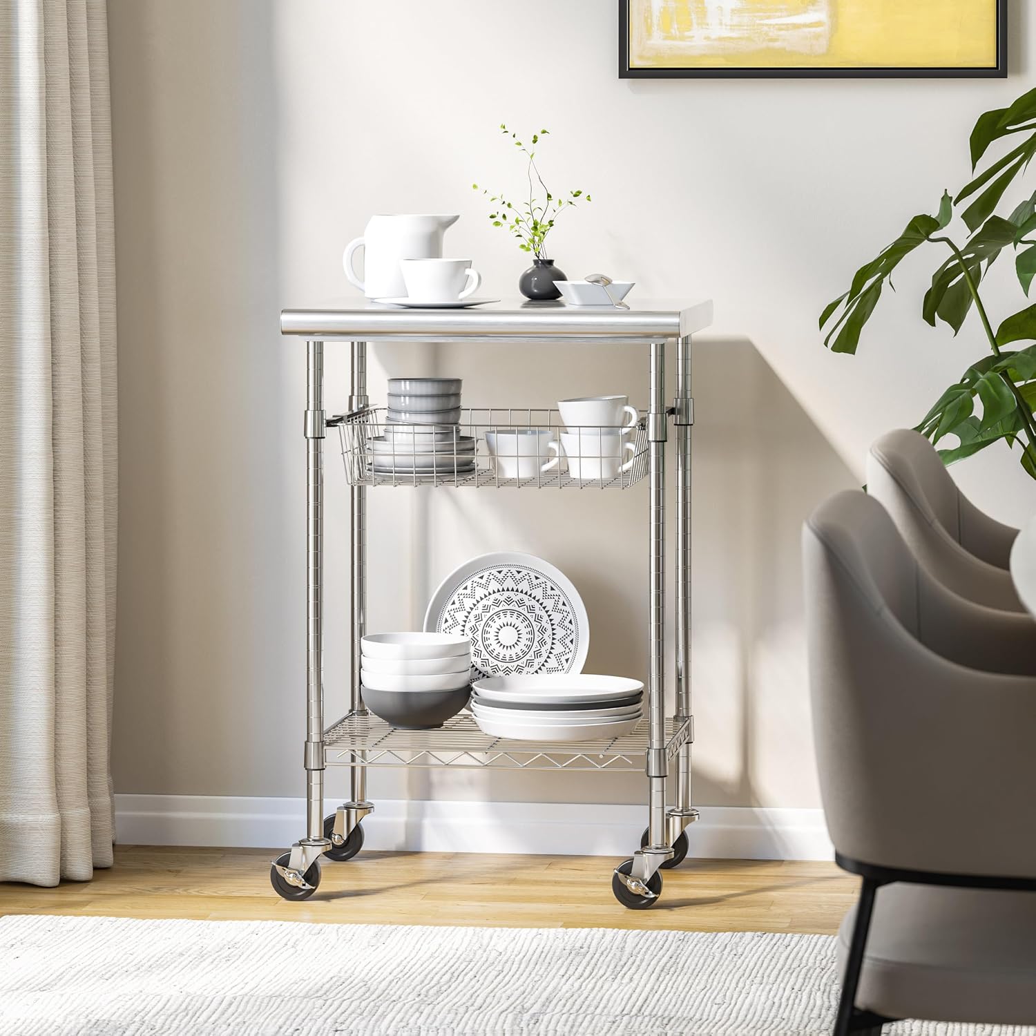 Meja Kerja Makanan Komersial d - Commercial Kitchen Prep Table With Storage ulasan dan harga