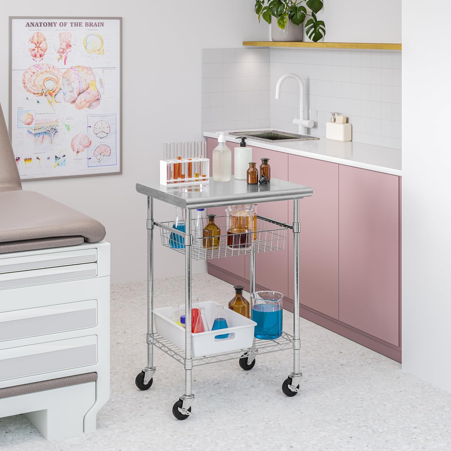 Meja Kerja Makanan Komersial d - Commercial Kitchen Prep Table With Storage ulasan dan harga