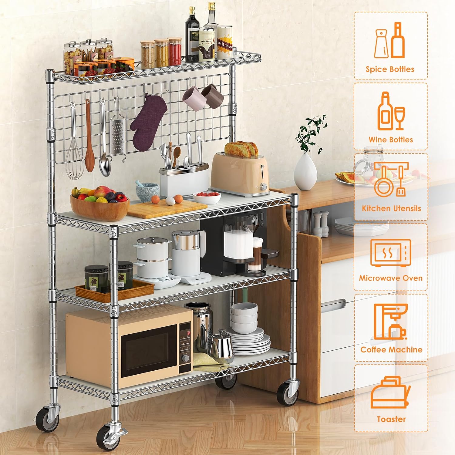 Rak Penyimpanan Bakers Rack, T - Commercial Kitchen Microwave ulasan dan harga