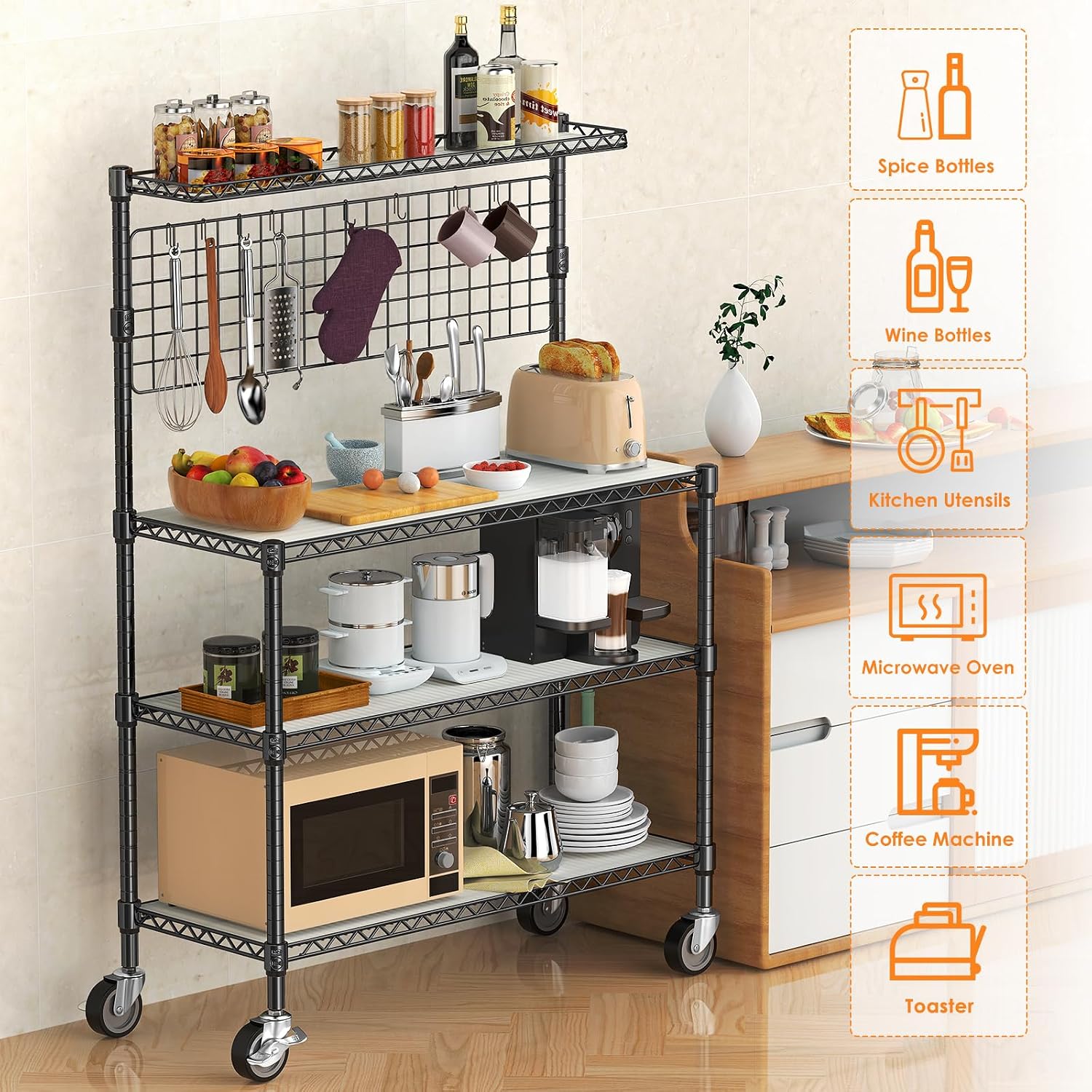 Rak Penyimpanan Bakers Rack, T - Commercial Kitchen Microwave ulasan dan harga