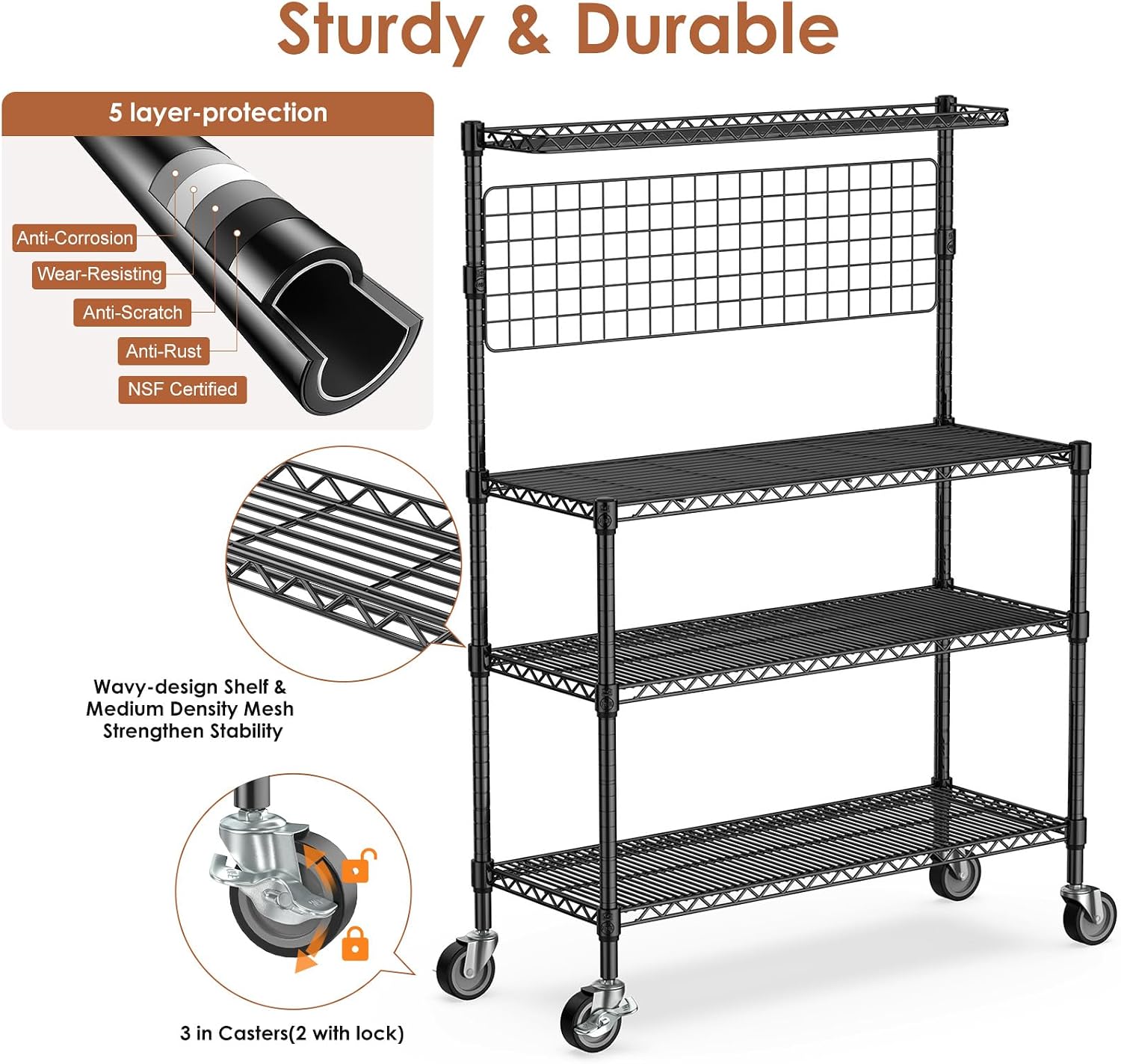 Rak Penyimpanan Bakers Rack, T - Commercial Kitchen Microwave ulasan dan harga