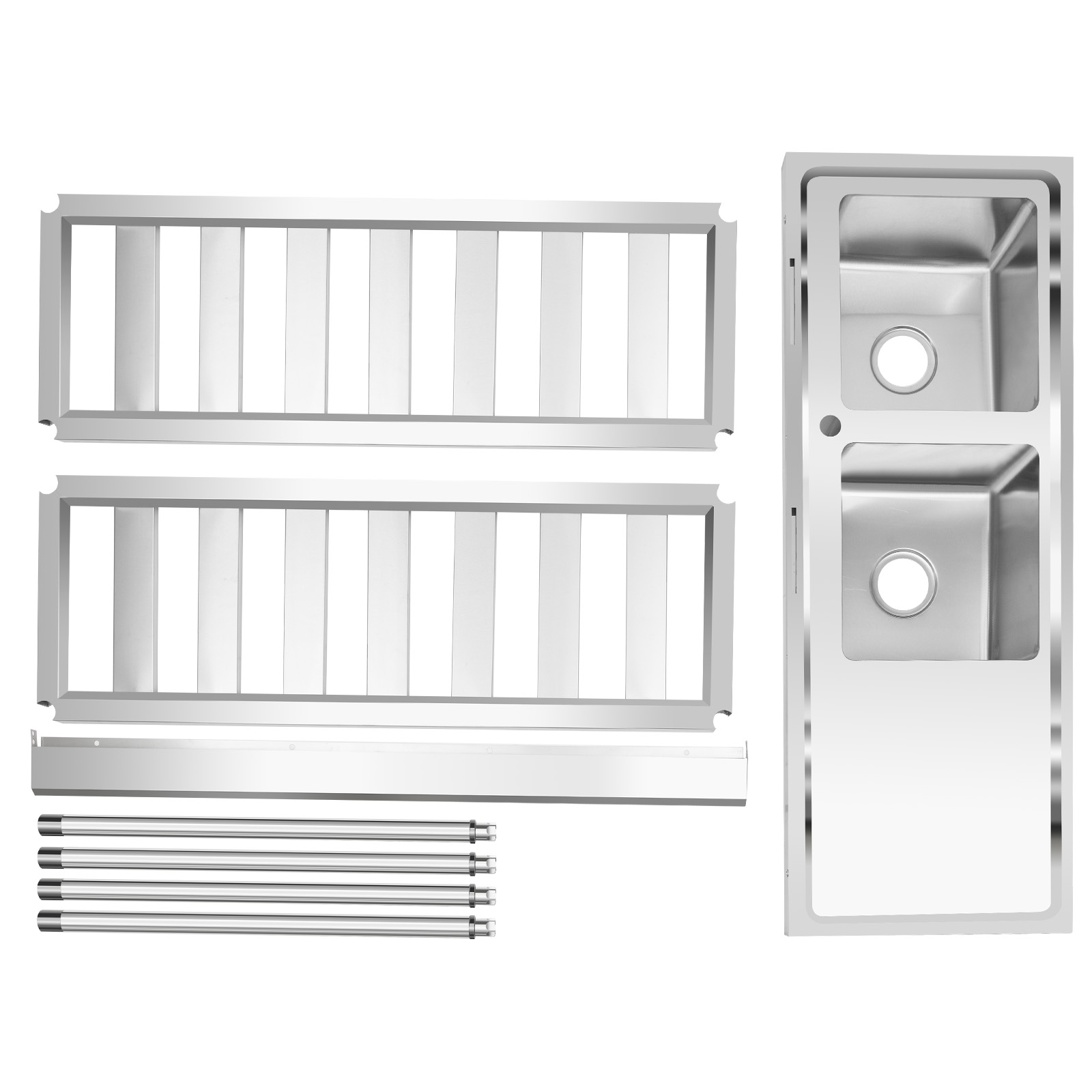 Wastafel Restoran Komersial, W - Commercial Kitchen Prep Table With Storage ulasan dan harga