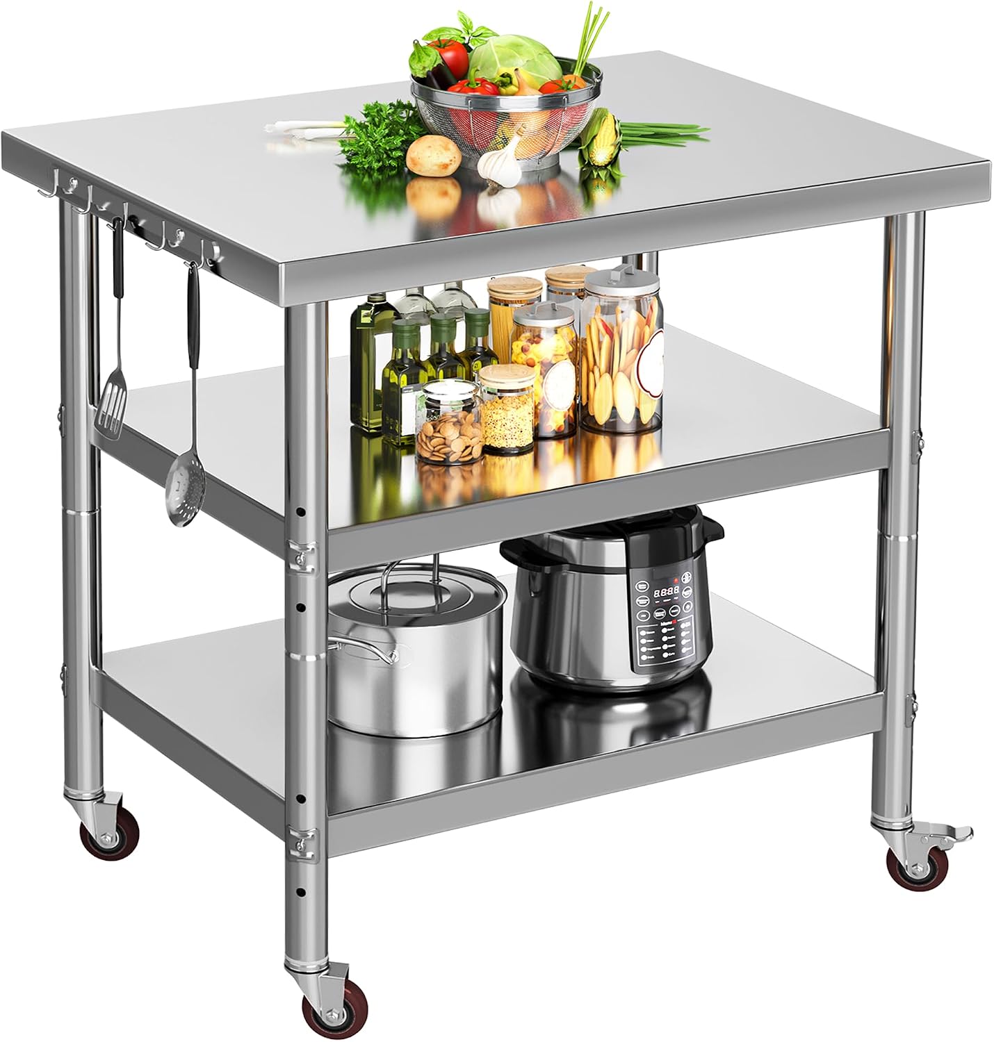 Meja Persiapan Makanan dari Ba - Commercial Kitchen Prep Table With Storage ulasan dan harga