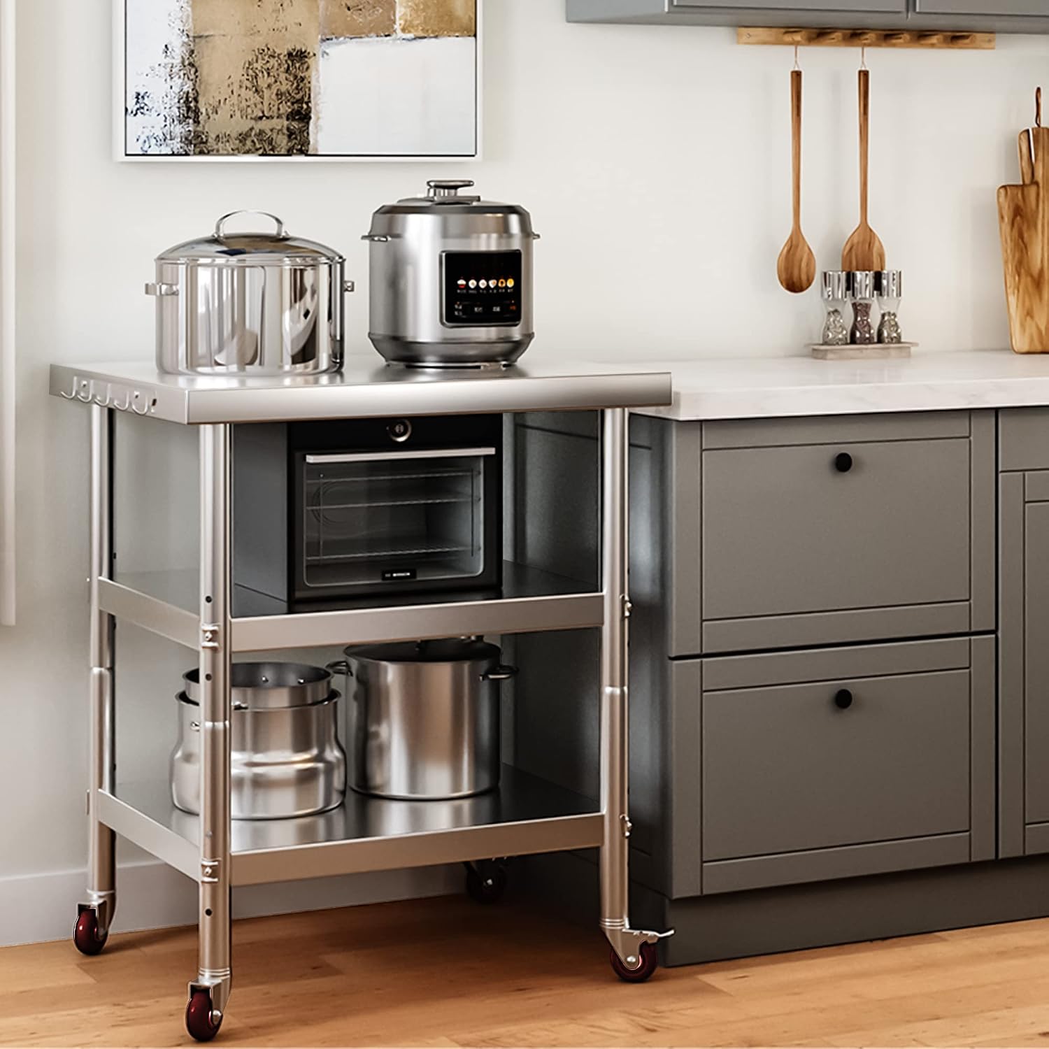 Meja Persiapan Makanan dari Ba - Commercial Kitchen Prep Table With Storage ulasan dan harga