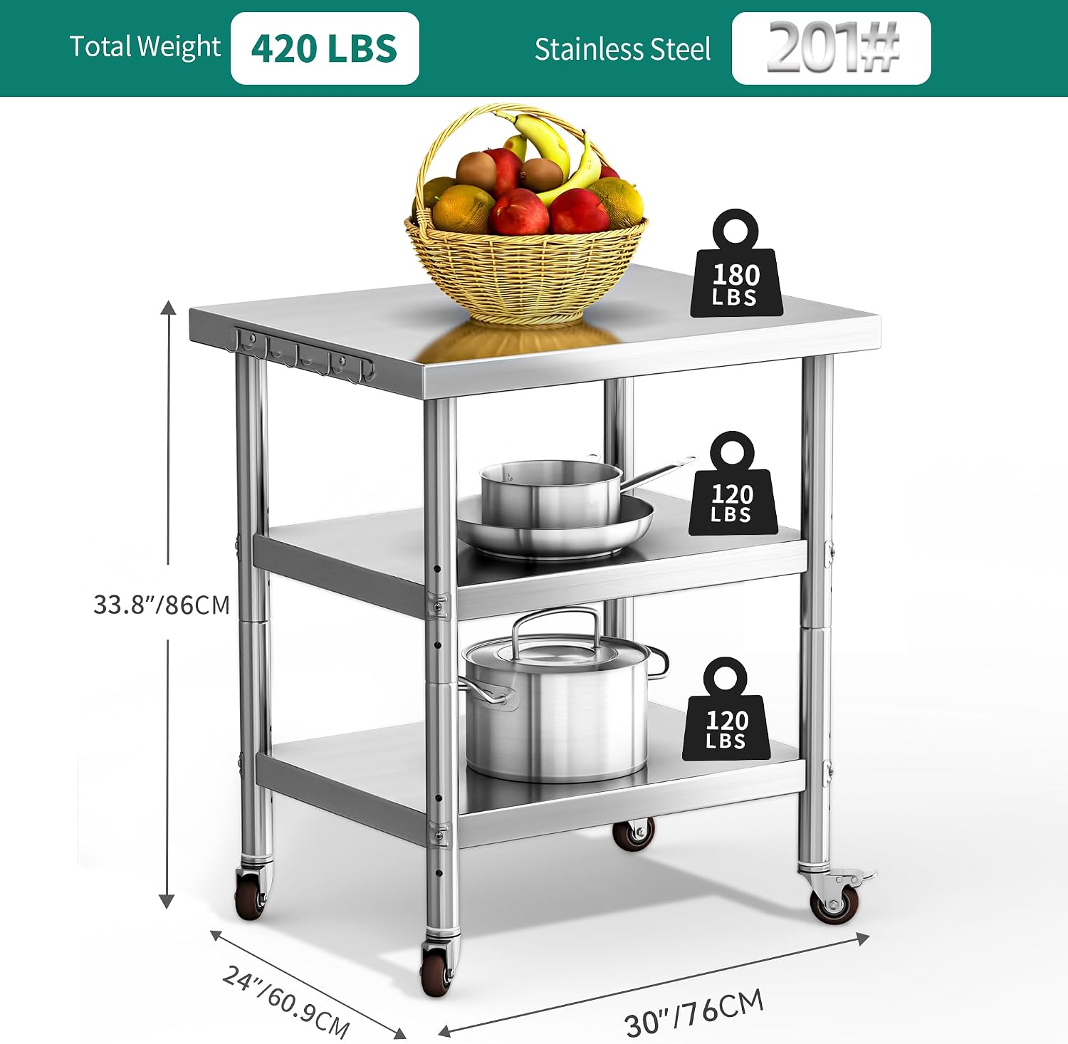 Meja Persiapan Makanan dari Ba - Commercial Kitchen Prep Table With Storage ulasan dan harga