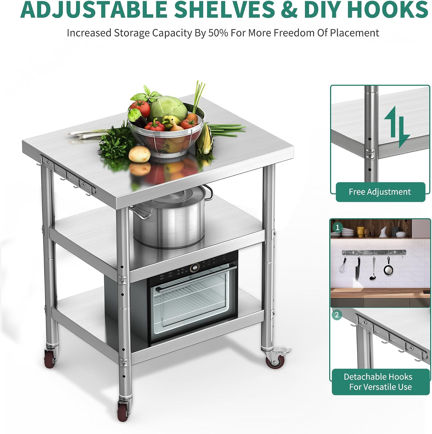 Meja Persiapan Makanan dari Ba - Commercial Kitchen Prep Table With Storage ulasan dan harga