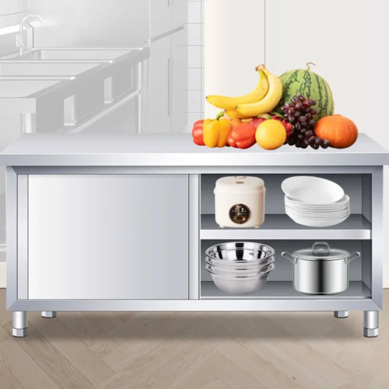 Troli Bar Baja Anti Karat, Mej - Commercial Kitchen Prep Table With Storage ulasan dan harga